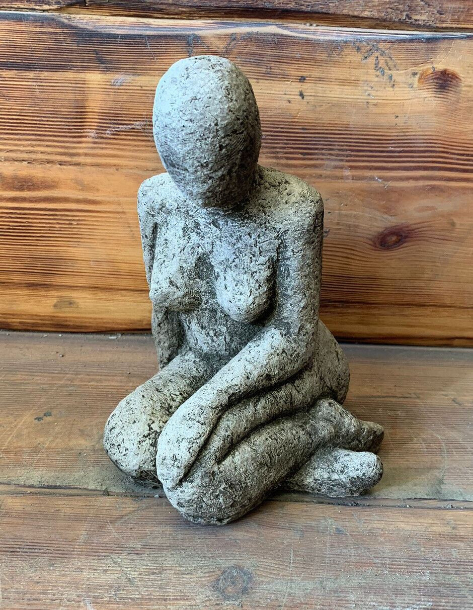 STONE GARDEN CUTE MODERN KNEELING GIRL STATUE GIFT HOME GARDEN ORNAMENT