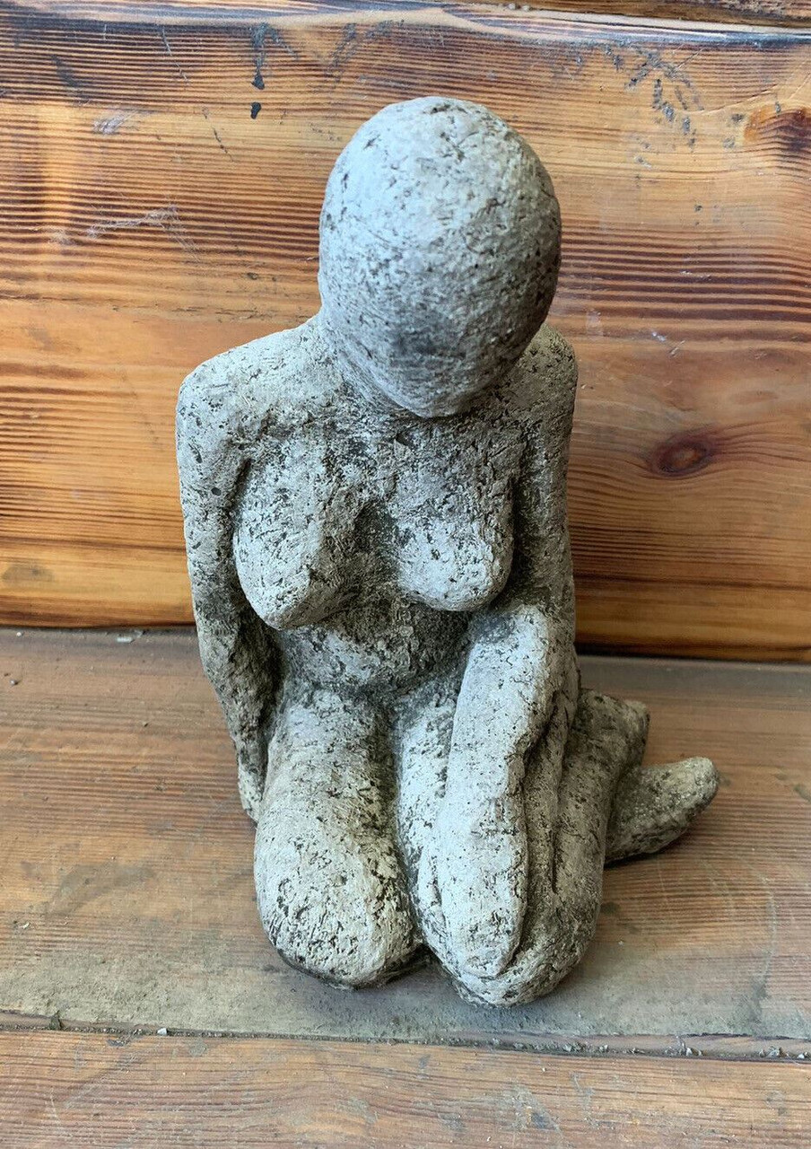 STONE GARDEN CUTE MODERN KNEELING GIRL STATUE GIFT HOME GARDEN ORNAMENT