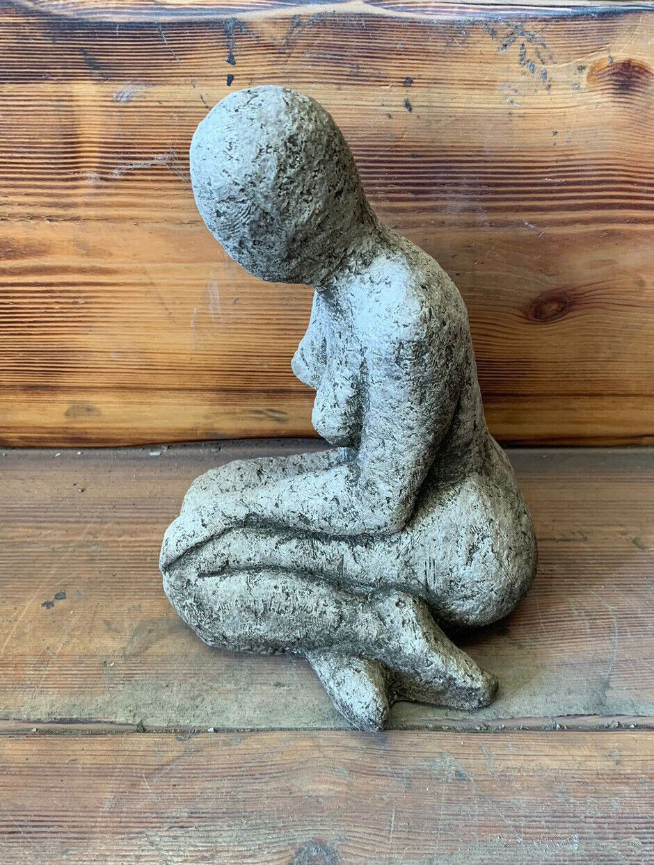 STONE GARDEN CUTE MODERN KNEELING GIRL STATUE GIFT HOME GARDEN ORNAMENT
