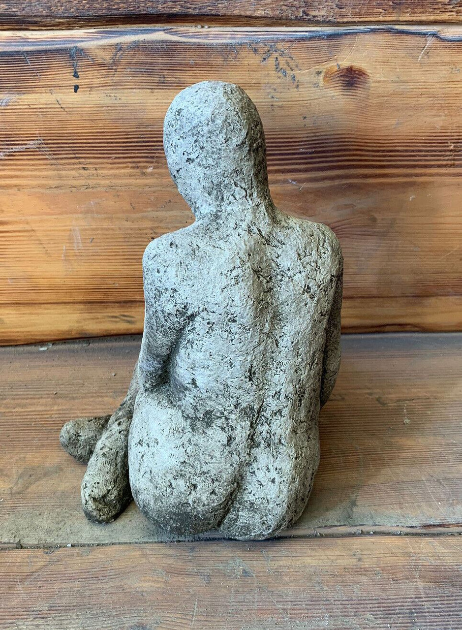 STONE GARDEN CUTE MODERN KNEELING GIRL STATUE GIFT HOME GARDEN ORNAMENT