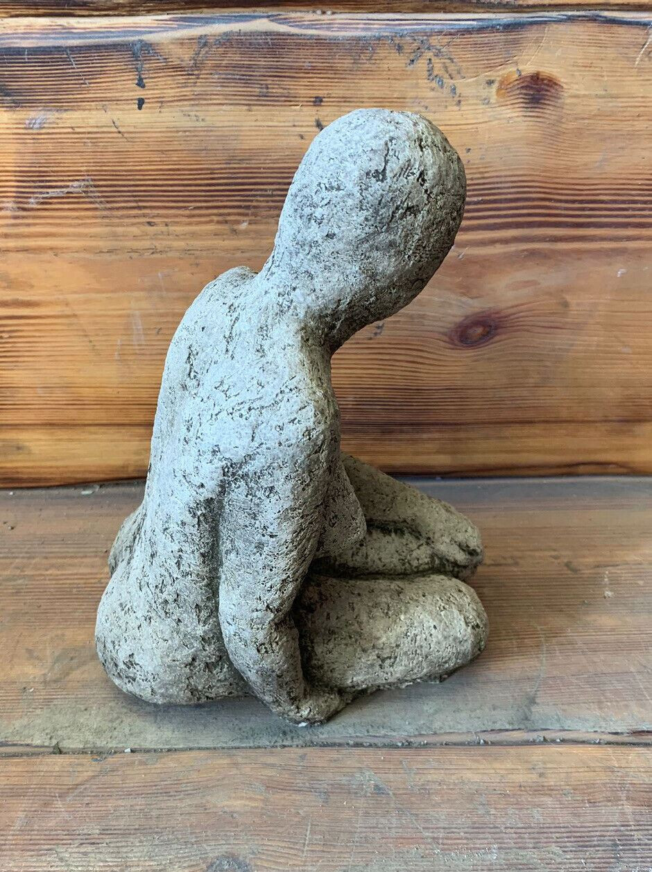 STONE GARDEN CUTE MODERN KNEELING GIRL STATUE GIFT HOME GARDEN ORNAMENT