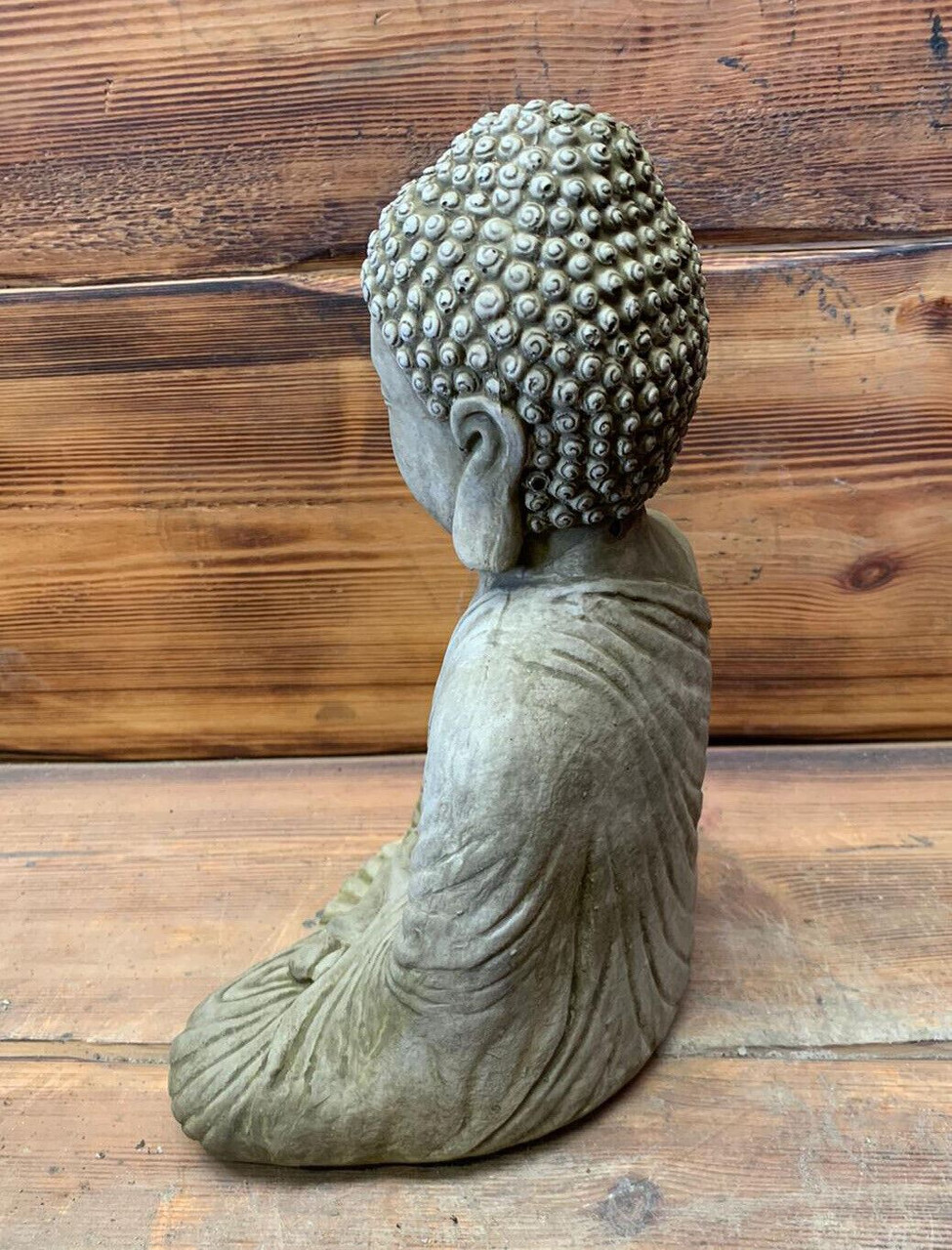 STONE GARDEN NATURAL FANCY RESTING BUDDHA STATUE HAND CAST ORNAMENT