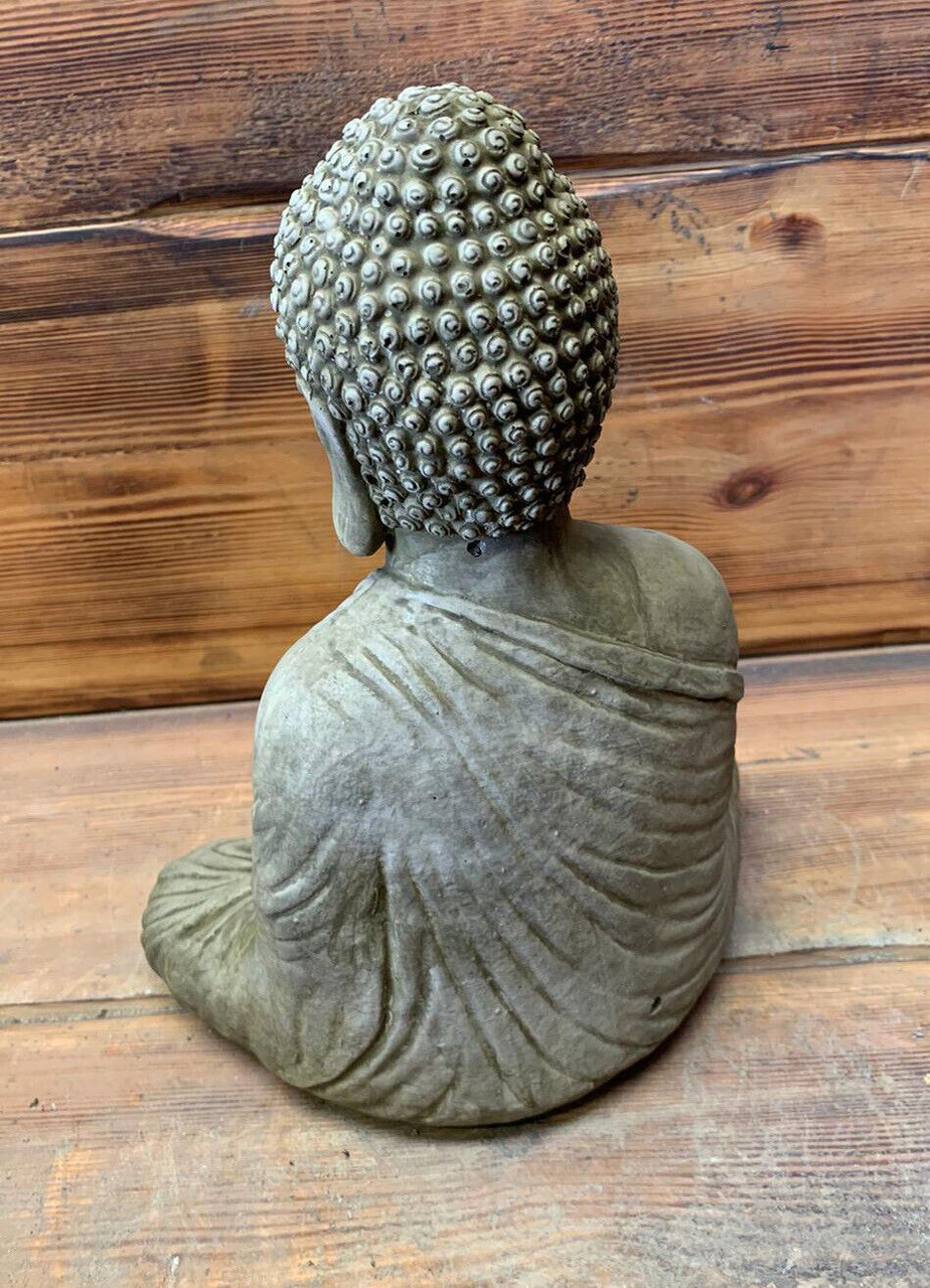 STONE GARDEN NATURAL FANCY RESTING BUDDHA STATUE HAND CAST ORNAMENT