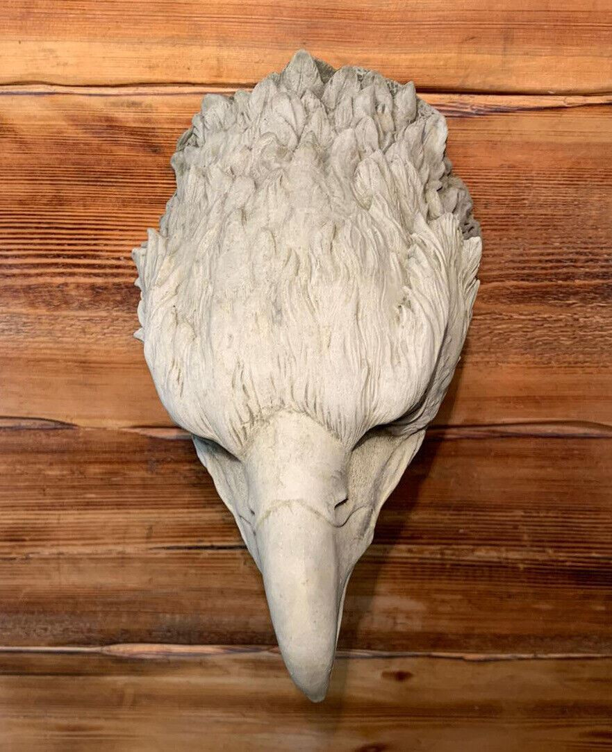 STONE GARDEN LARGE DETAILED GOLDEN EAGLE HEAD WALL HANGING PLAQUE ORNAMENT