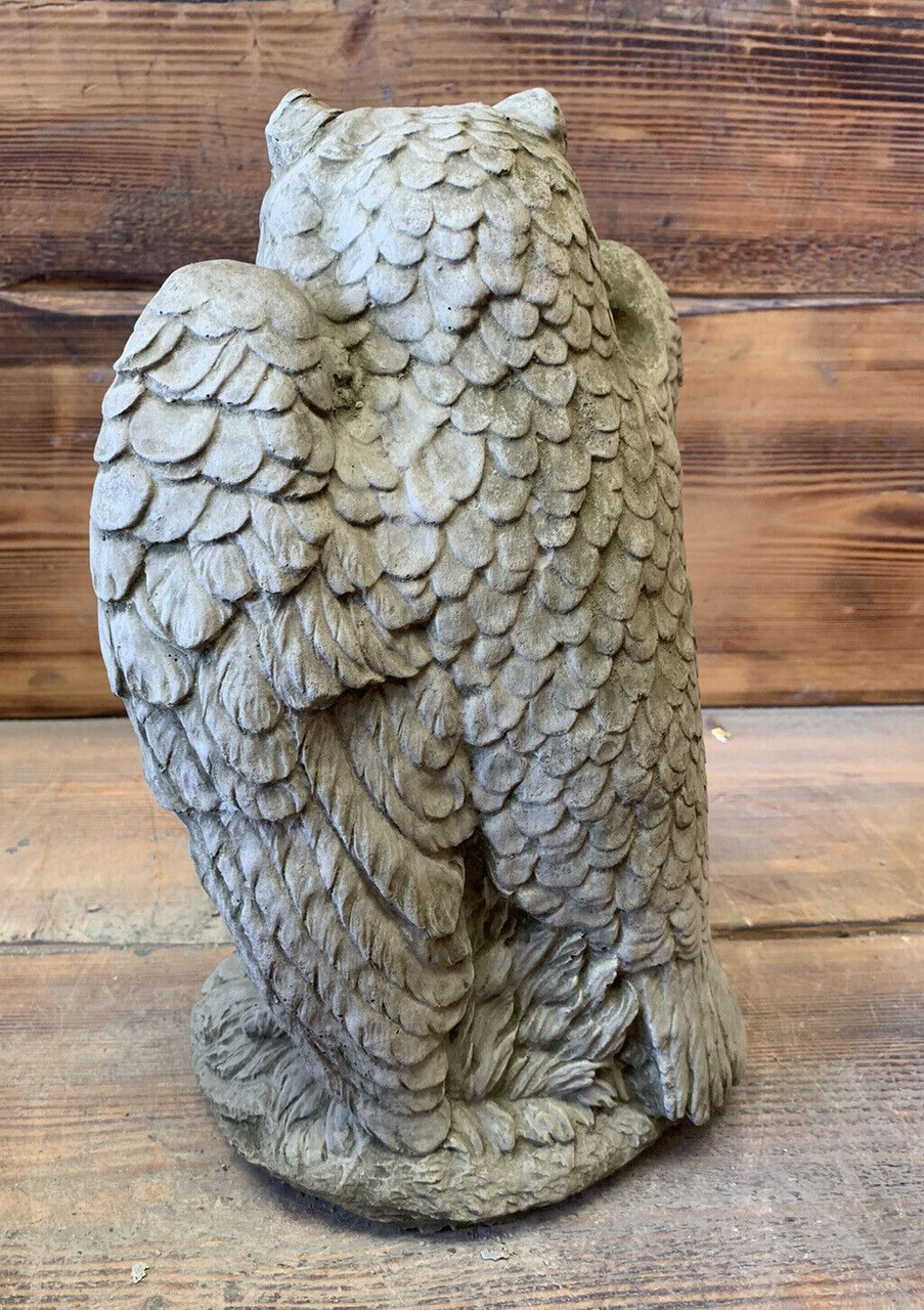 STONE GARDEN LARGE OWL BIRD WILDLIFE GIFT CONCRETE STATUE ORNAMENT