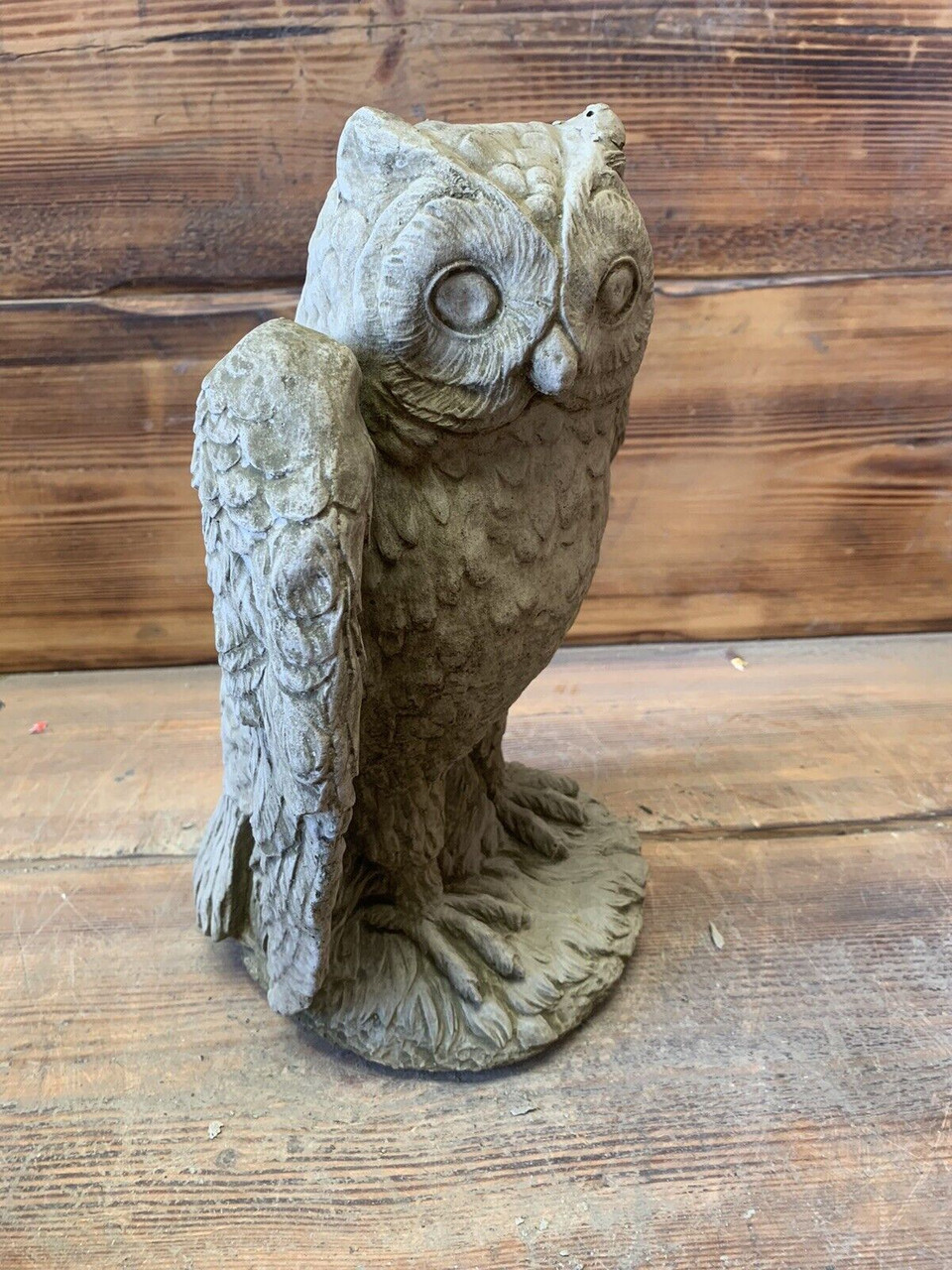 STONE GARDEN LARGE OWL BIRD WILDLIFE GIFT CONCRETE STATUE ORNAMENT