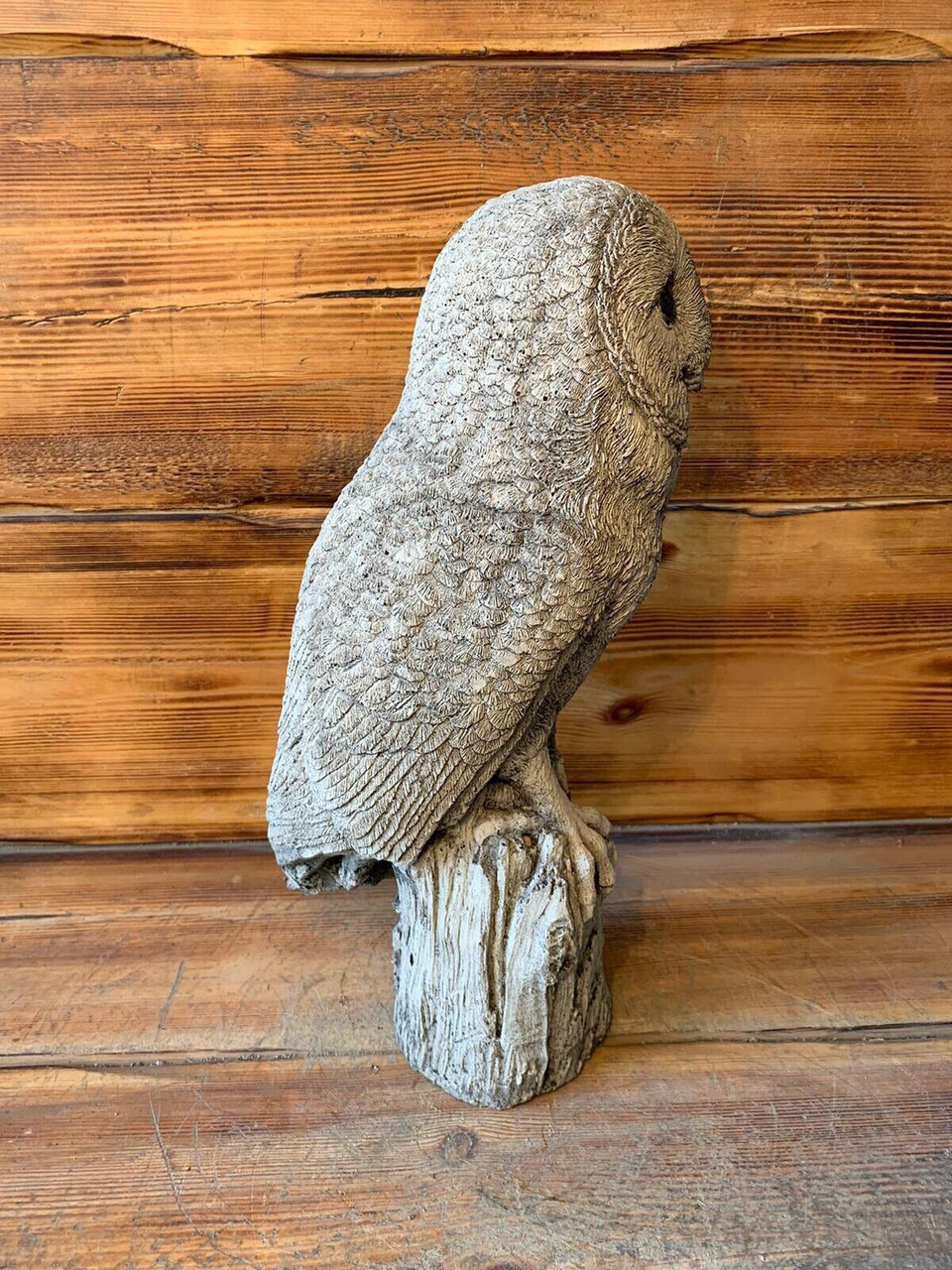 STONE GARDEN LARGE BARN OWL STATUE GIFT ORNAMENT