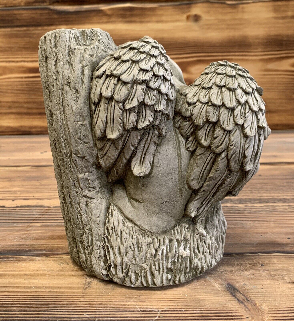 STONE GARDEN SLEEPING CHERUB MEMORIAL STONE ORNAMENT 