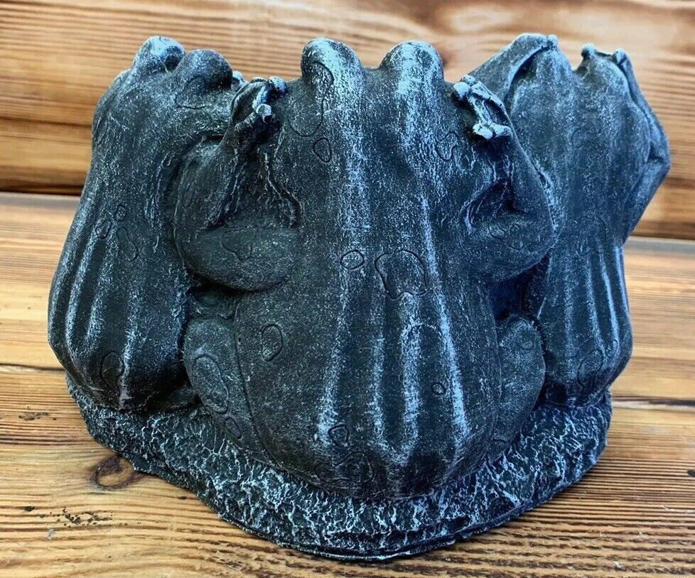 STONE GARDEN SEE HEAR SPEAK NO EVIL FROG TOAD STATUE ORNAMENT