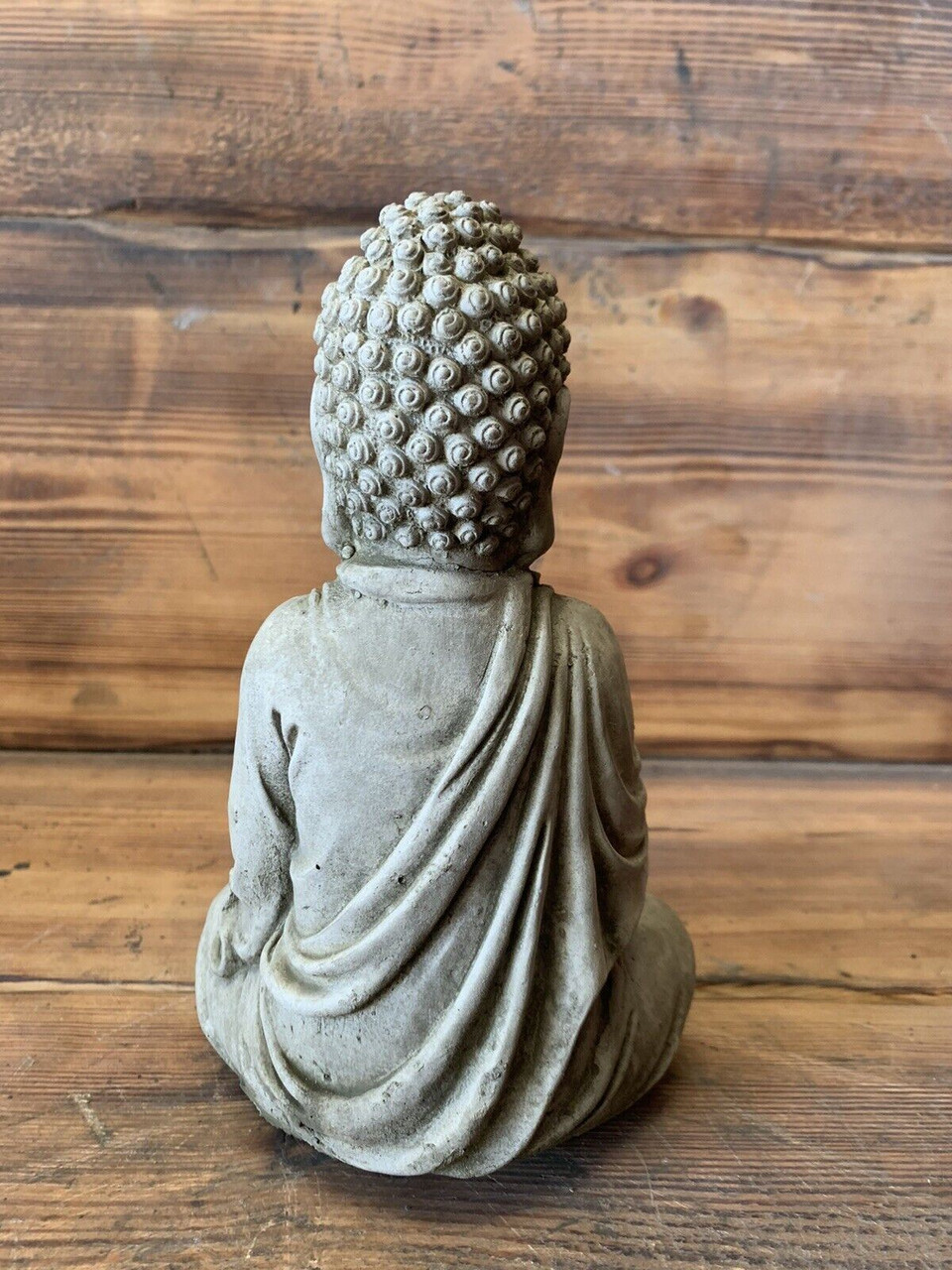 STONE GARDEN TEA LIGHT T-LIGHT BUDDHA STATUE HAND CAST ORNAMENT