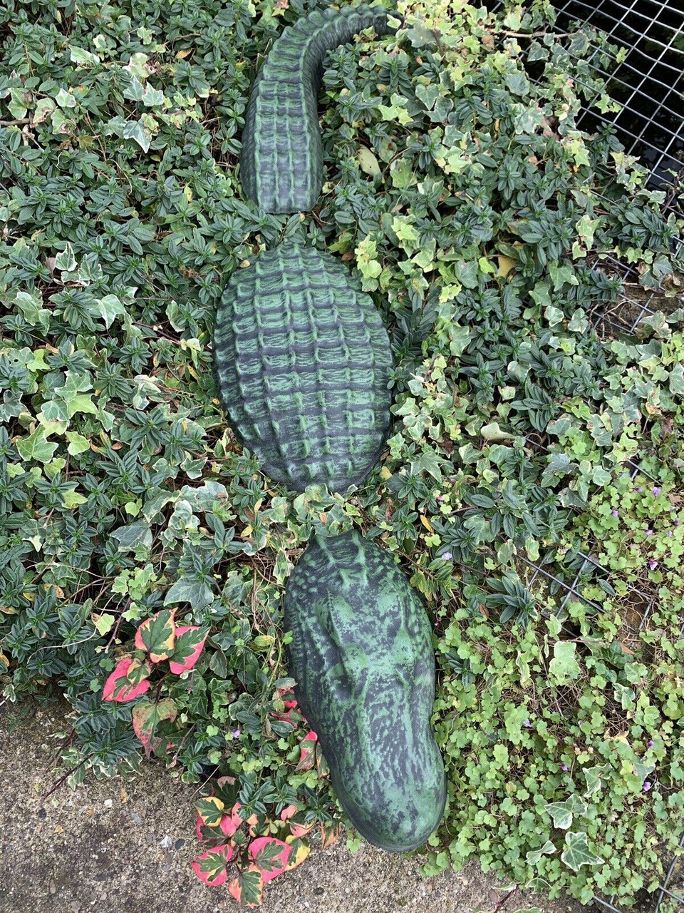 STONE GARDEN GREEN 3 PIECE CROCODILE ALLIGATOR GIFT CONCRETE ORNAMENT