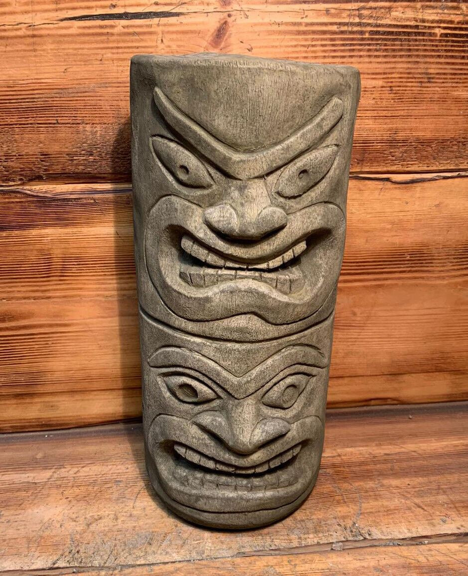 STONE GARDEN TOTEM POLE EASTER ISLAND AFRICAN HEAD TIKI STATUE ORNAMENT