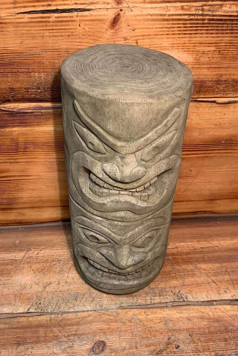 STONE GARDEN TOTEM POLE EASTER ISLAND AFRICAN HEAD TIKI STATUE ORNAMENT