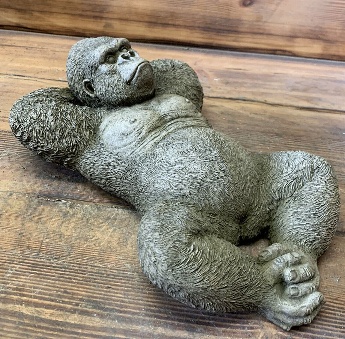 STONE GARDEN LARGE SILVERBACK GORILLA MONKEY CHIMP APE STATUE GIFT ORNAMENT