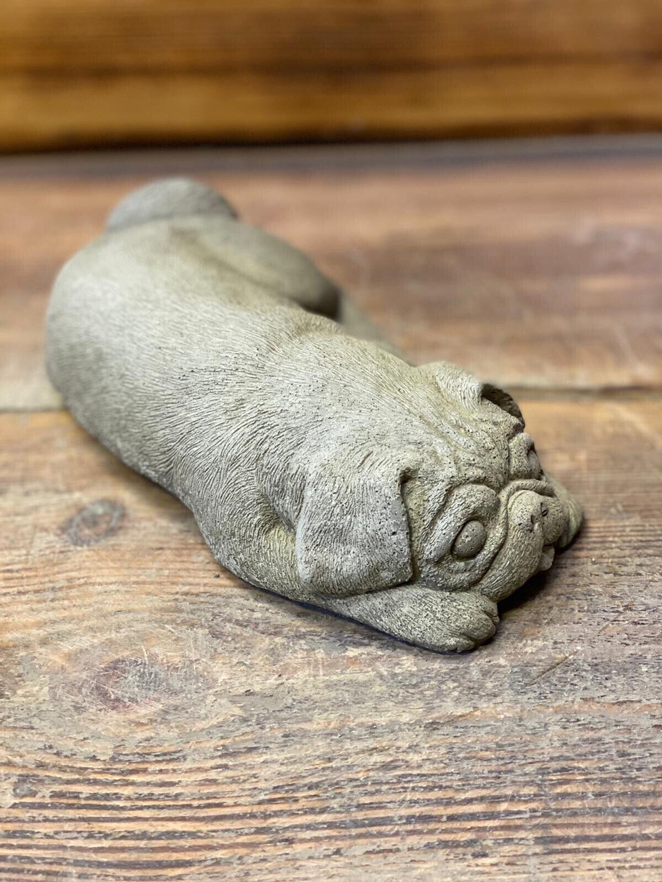 STONE GARDEN SMALL LAYING PUG ORNAMENT STATUE