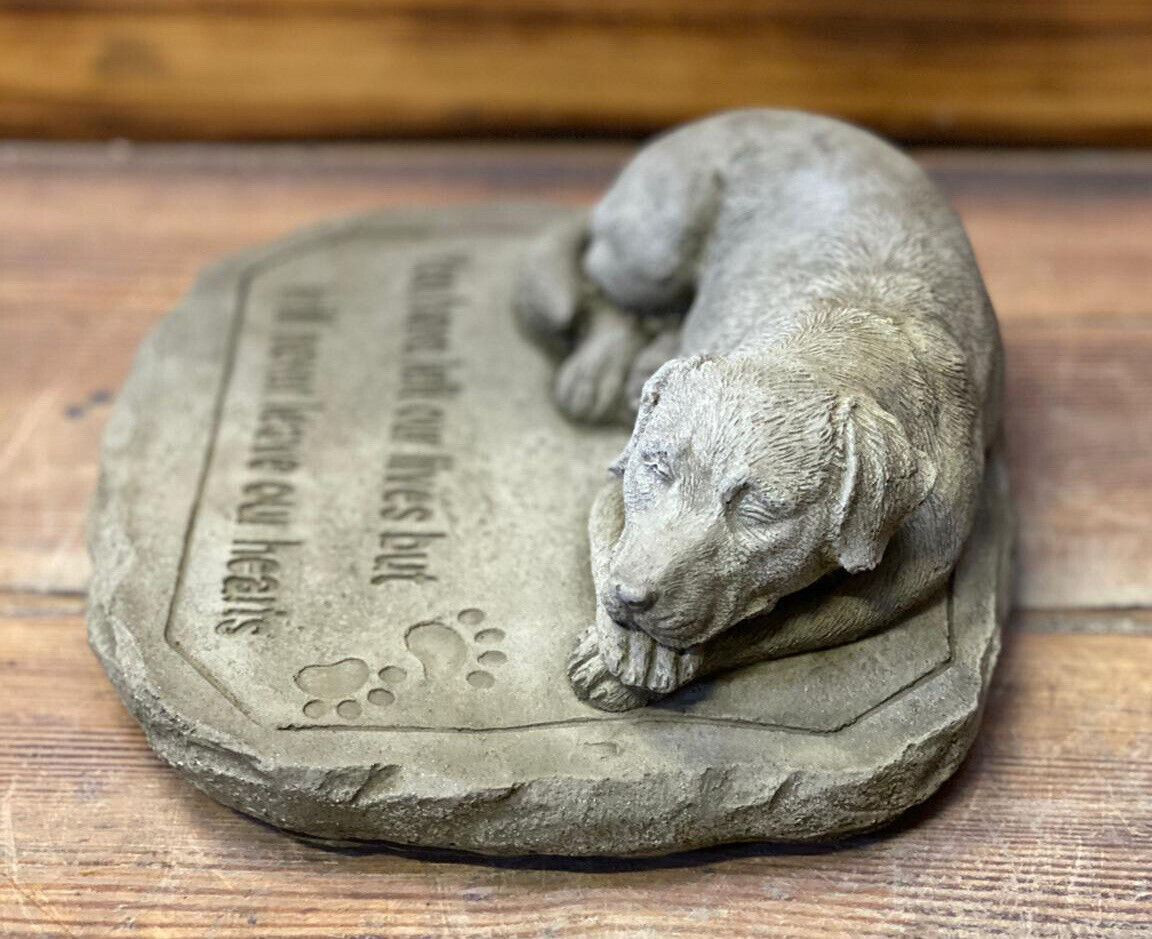 STONE GARDEN MEMORIAL DOG WITH VERSE STATUE ORNAMENT