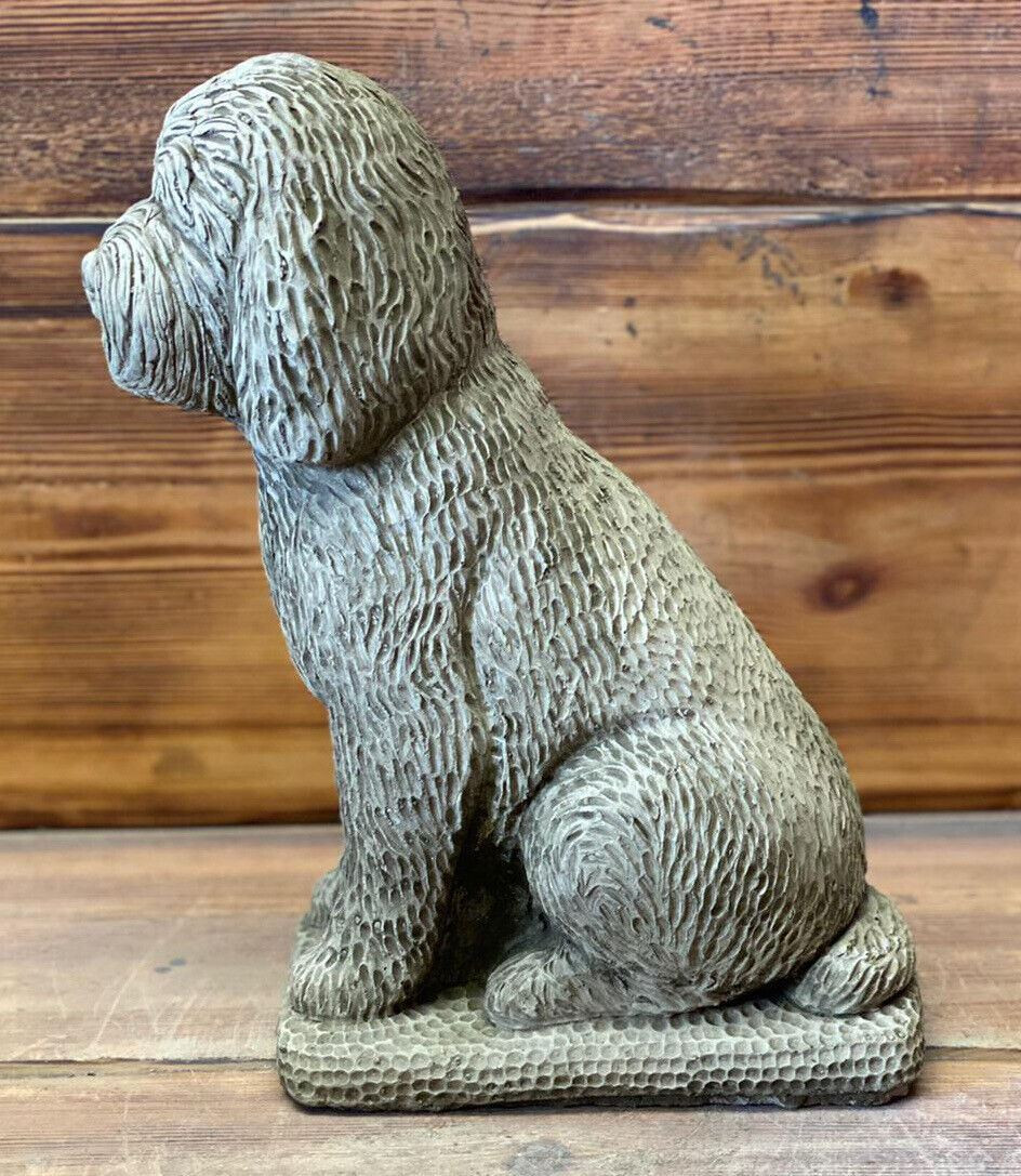 STONE GARDEN DETAILED COCKAPOO POODLE DOG GIFT STATUE ORNAMENT