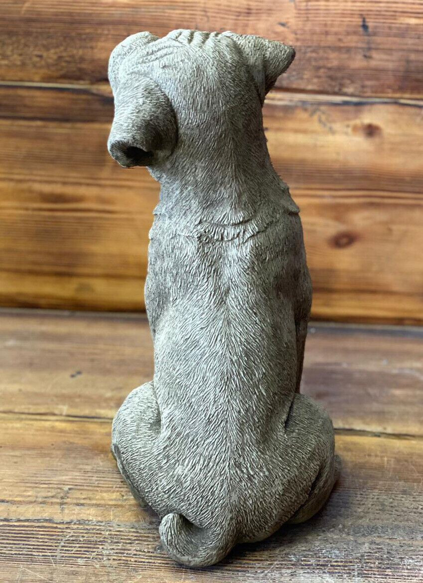 STONE GARDEN LARGE DETAILED BOXER DOG GIFT STATUE ORNAMENT