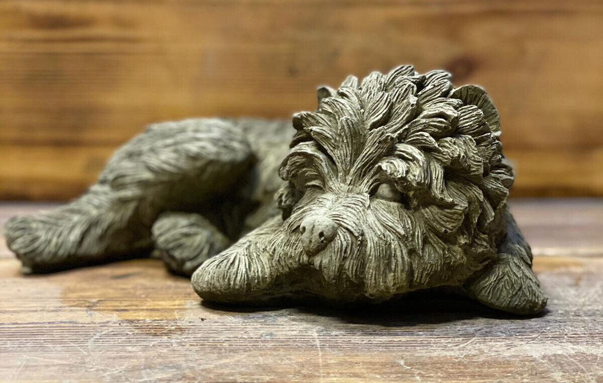 STONE GARDEN DETAILED TERRIER WESTIE YORKIE DOG GIFT STATUE ORNAMENT