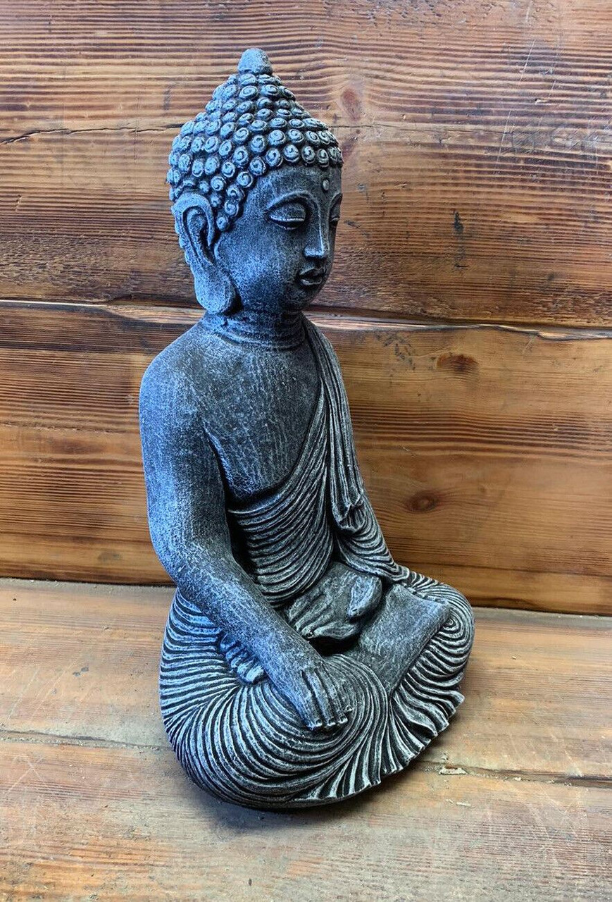 STONE GARDEN LARGE HIGHLIGHTED BRONZE MAZE ROBE BUDDHA GIFT CONCRETE ORNAMENT