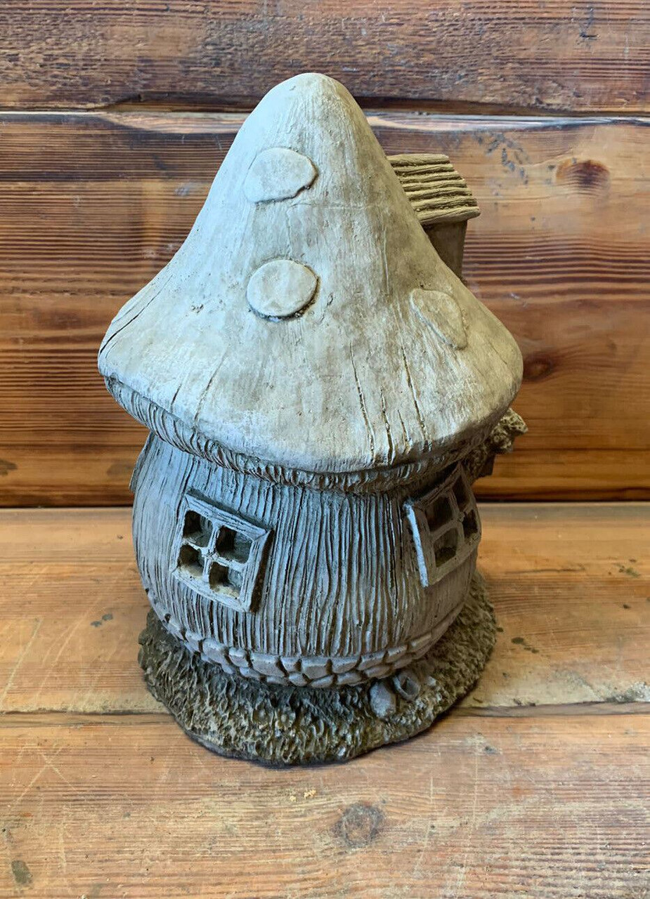 STONE GARDEN MUSHROOM FAIRY LEAF HOUSE ORNAMENT GIFT