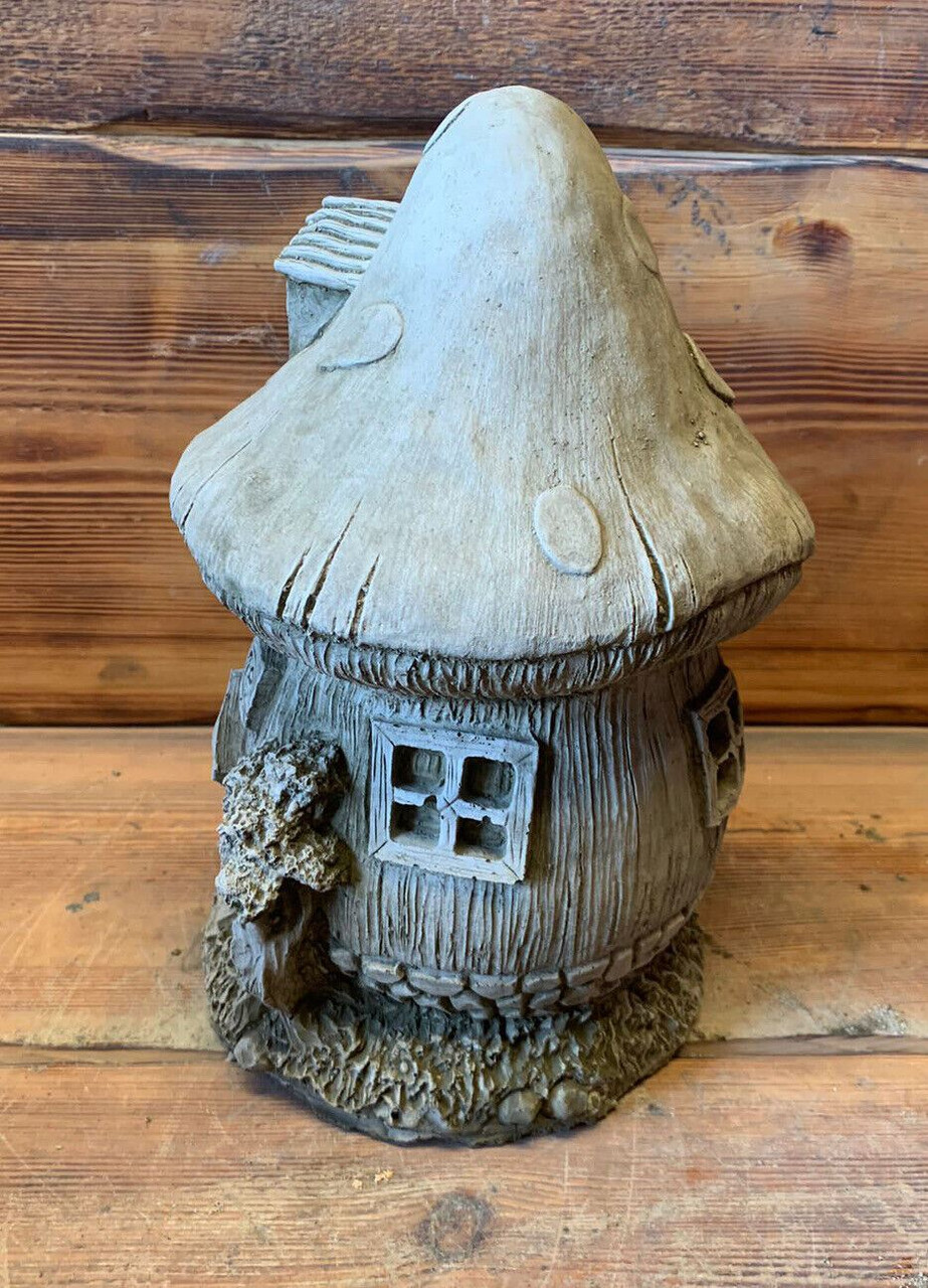 STONE GARDEN MUSHROOM FAIRY LEAF HOUSE ORNAMENT GIFT
