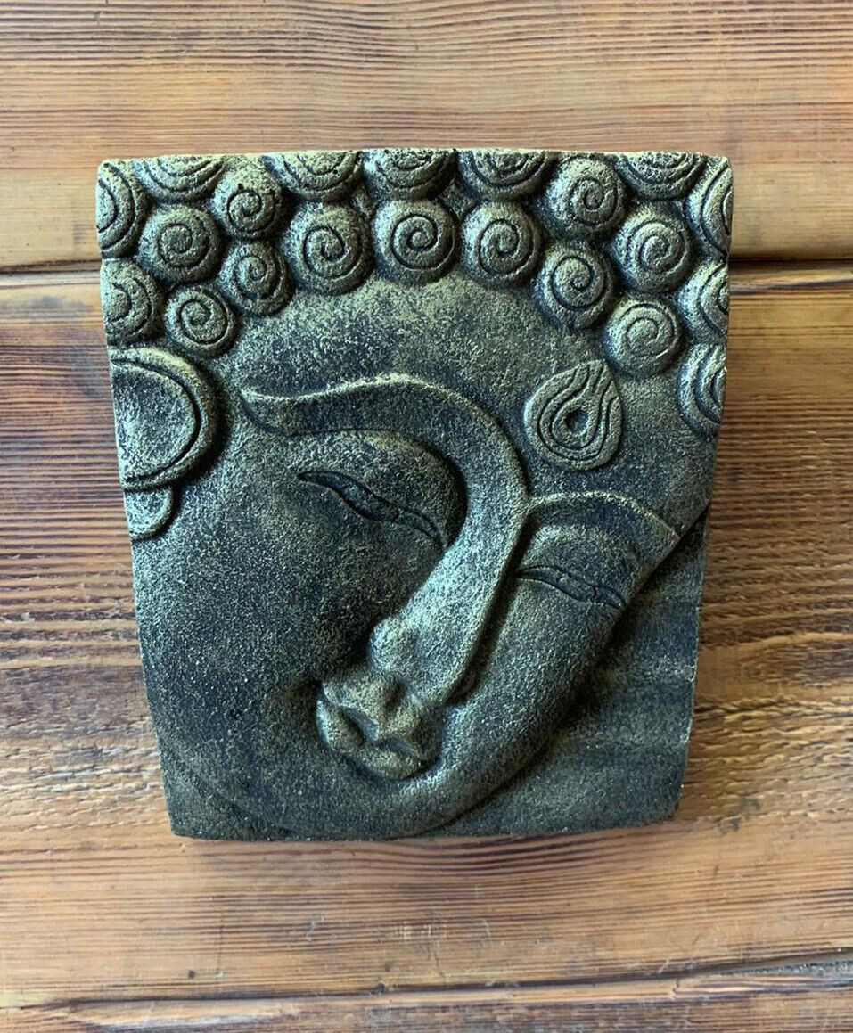 STONE GARDEN GOLD BUDDHA ORIENTAL WALL PLAQUE HANGING GIFT ORNAMENT