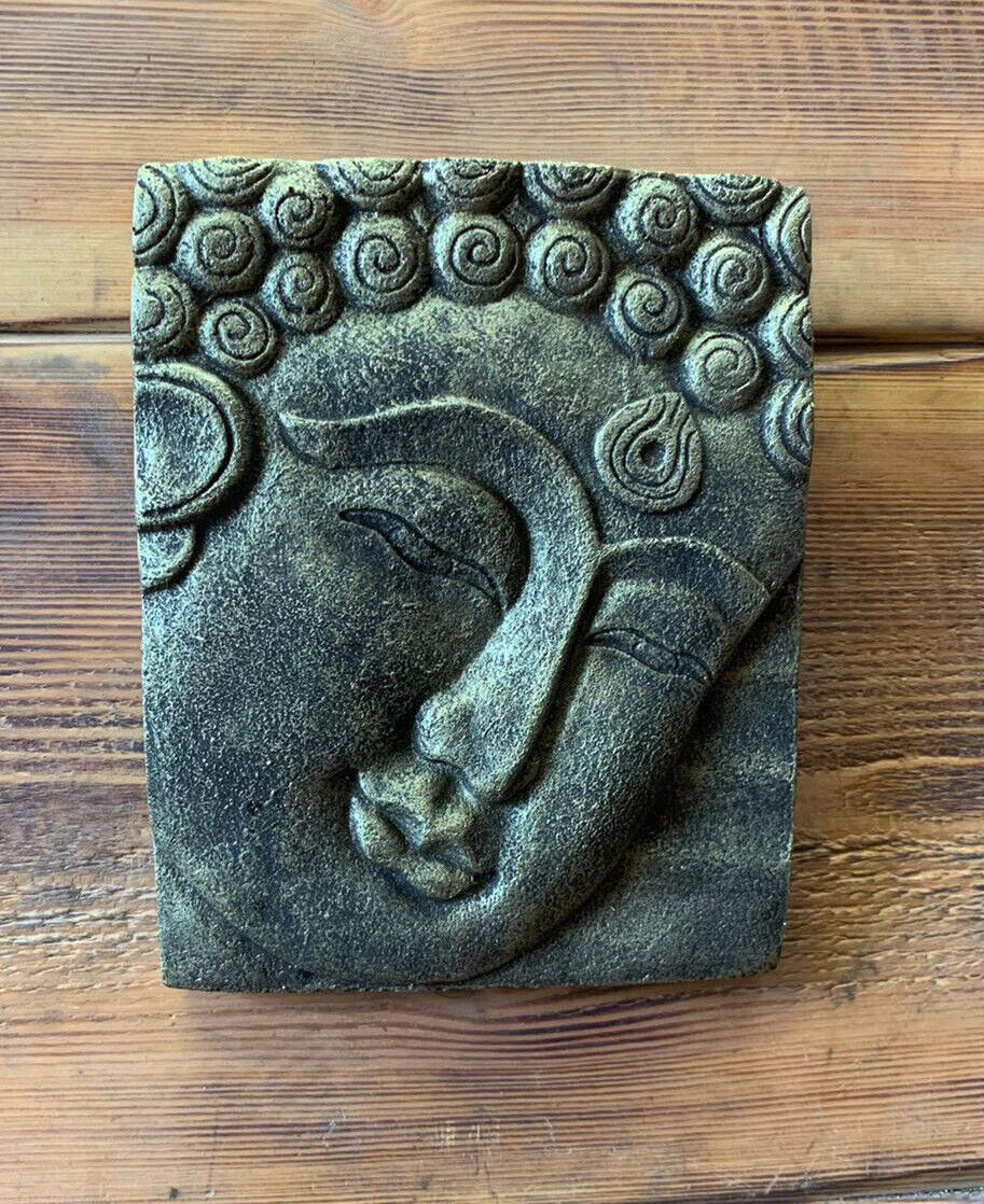 STONE GARDEN GOLD BUDDHA ORIENTAL WALL PLAQUE HANGING GIFT ORNAMENT