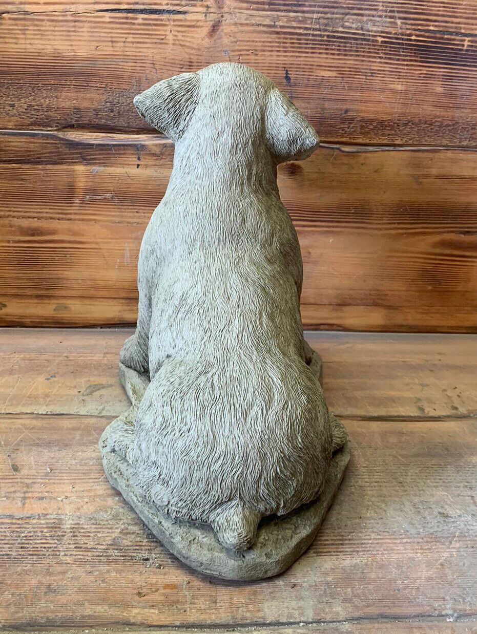 STONE GARDEN LARGE SITTING SCHNAUZER DOG STATUE ORNAMENT