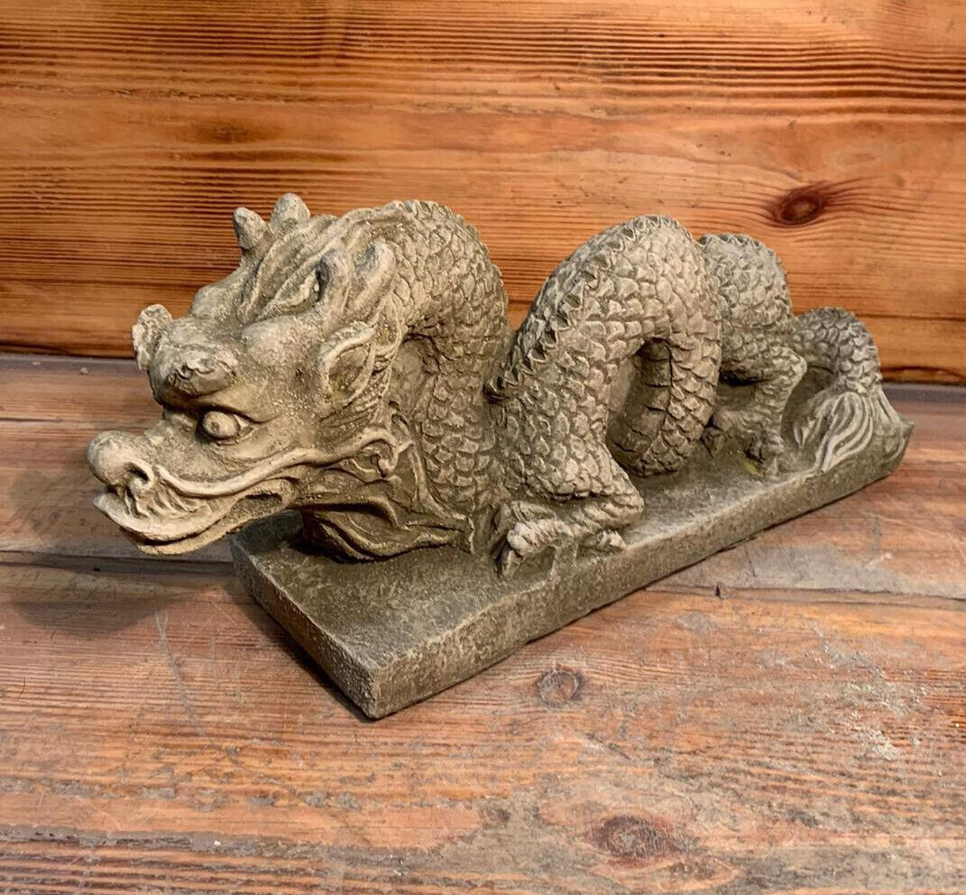 STONE GARDEN CHINESE DRAGON ORIENTAL STATUE ORNAMENT