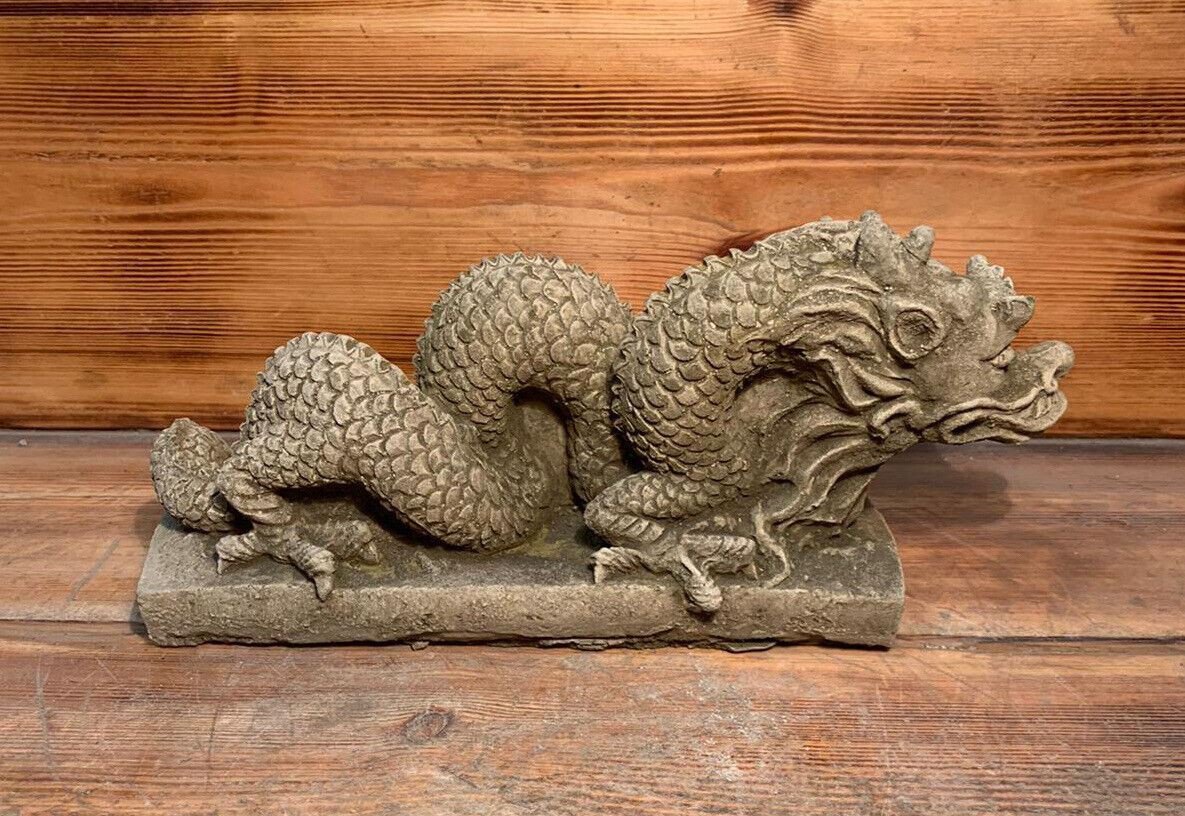 STONE GARDEN CHINESE DRAGON ORIENTAL STATUE ORNAMENT