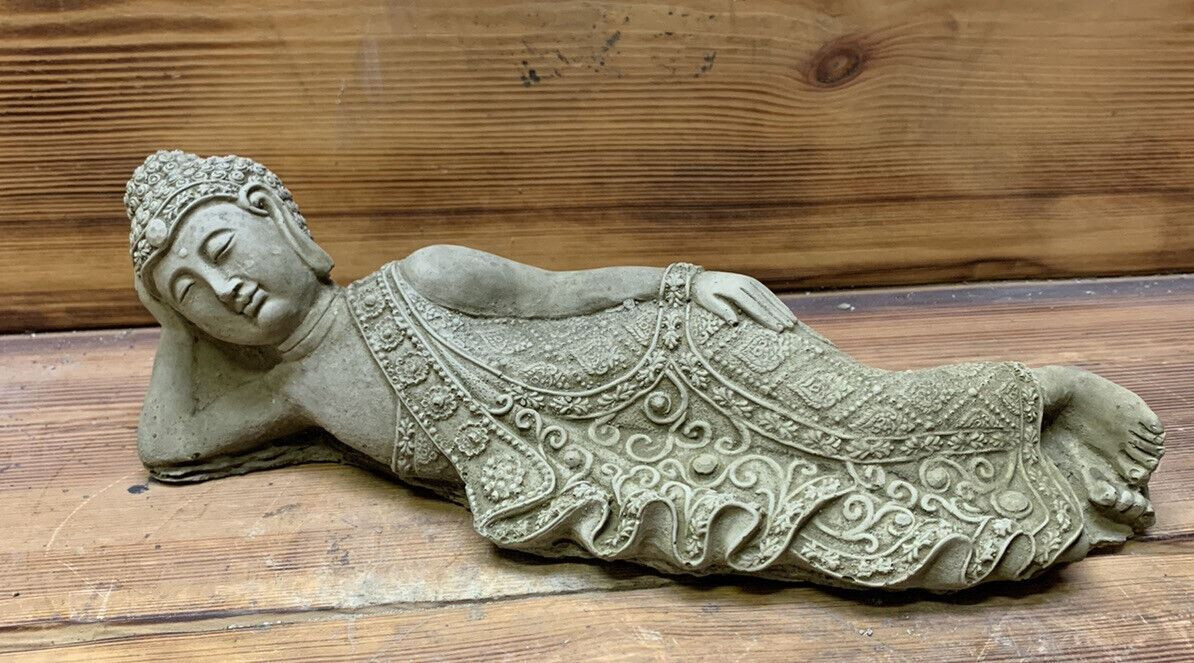 STONE GARDEN ORIENTAL LAYING BUDDHA STATUE ORNAMENT