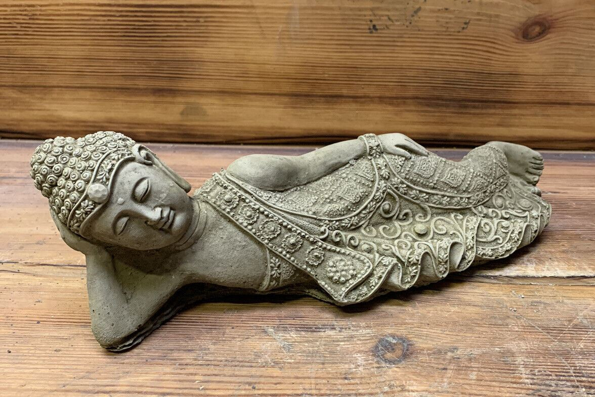 STONE GARDEN ORIENTAL LAYING BUDDHA STATUE ORNAMENT