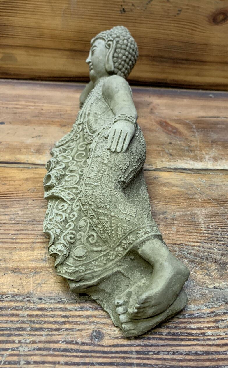 STONE GARDEN ORIENTAL LAYING BUDDHA STATUE ORNAMENT