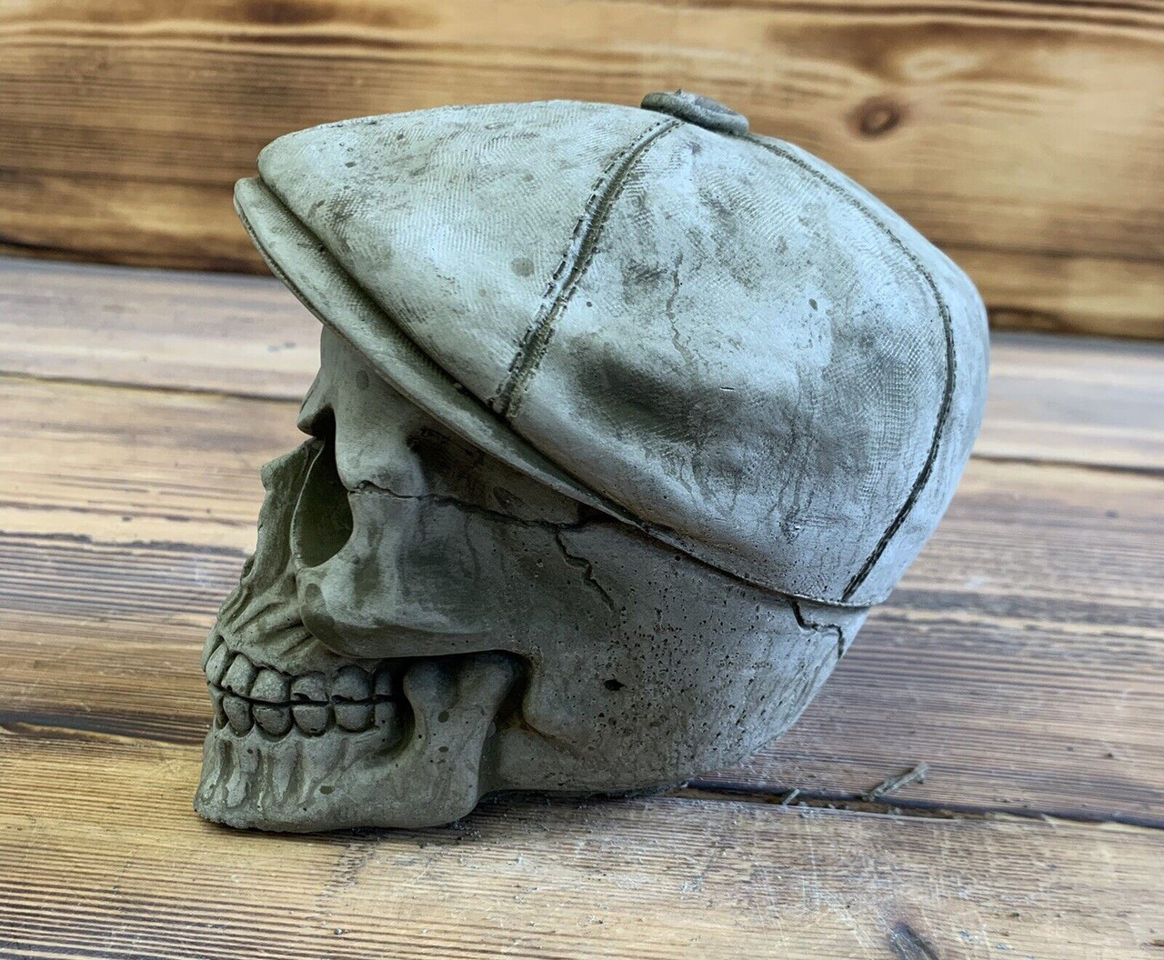 STONE GARDEN PEAKY BLINDERS SKULL GOTHIC HUMAN HEAD ORNAMENT STATUE