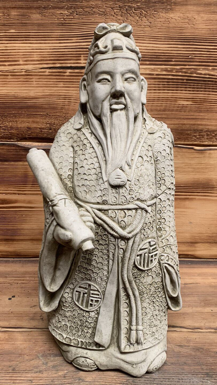 STONE GARDEN LARGE CHINESE JAPANESE CONFUCIUS MAN ORIENTAL GIFT ORNAMENT 