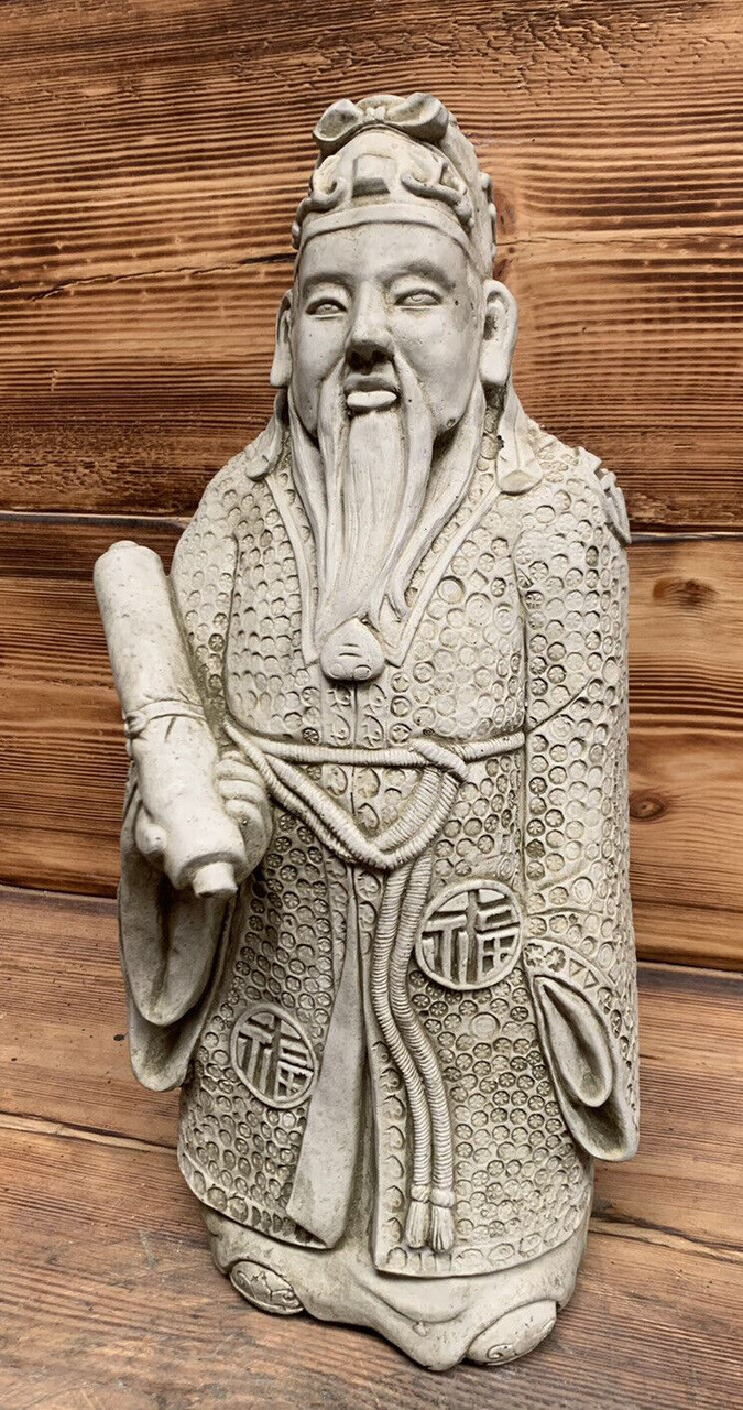 STONE GARDEN LARGE CHINESE JAPANESE CONFUCIUS MAN ORIENTAL GIFT ORNAMENT 