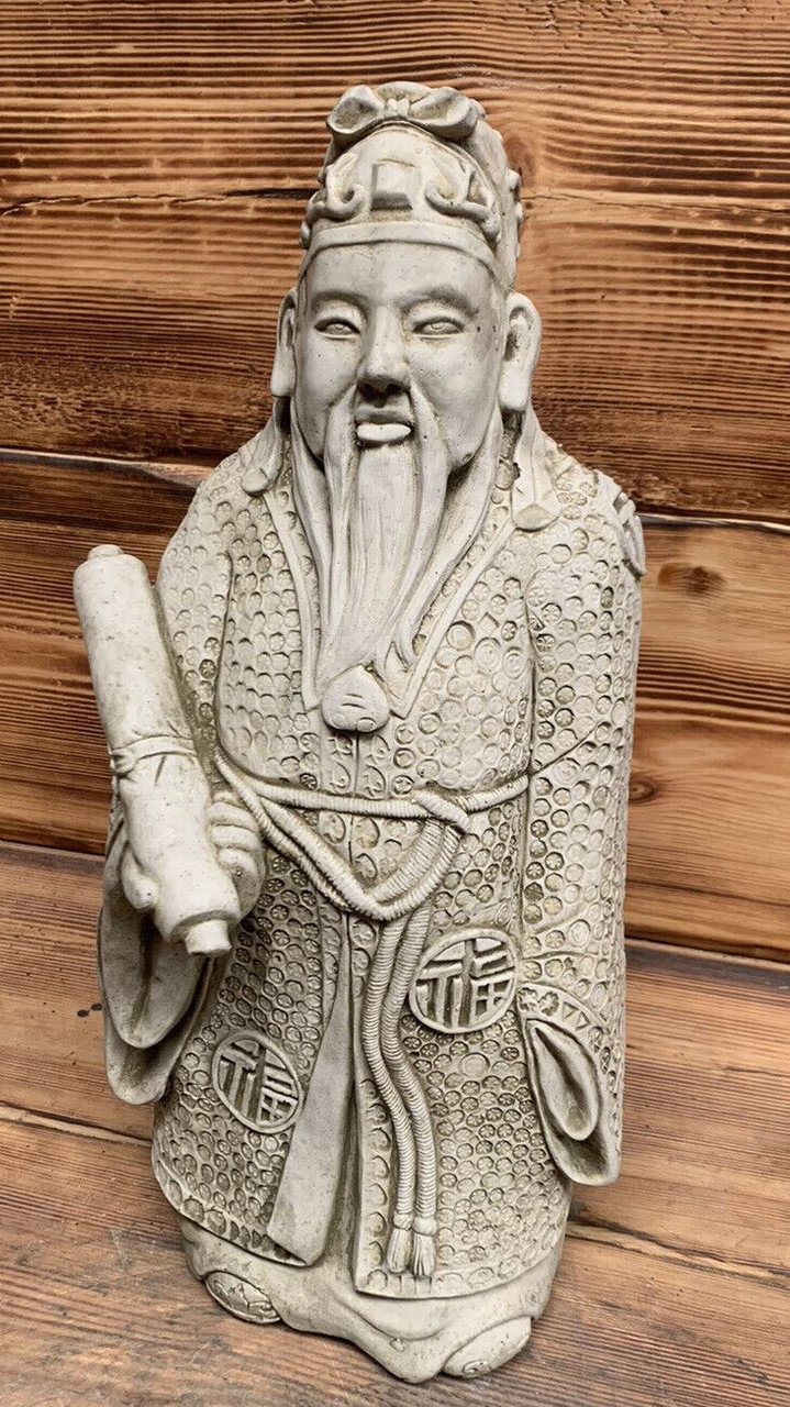 STONE GARDEN LARGE CHINESE JAPANESE CONFUCIUS MAN ORIENTAL GIFT ORNAMENT 