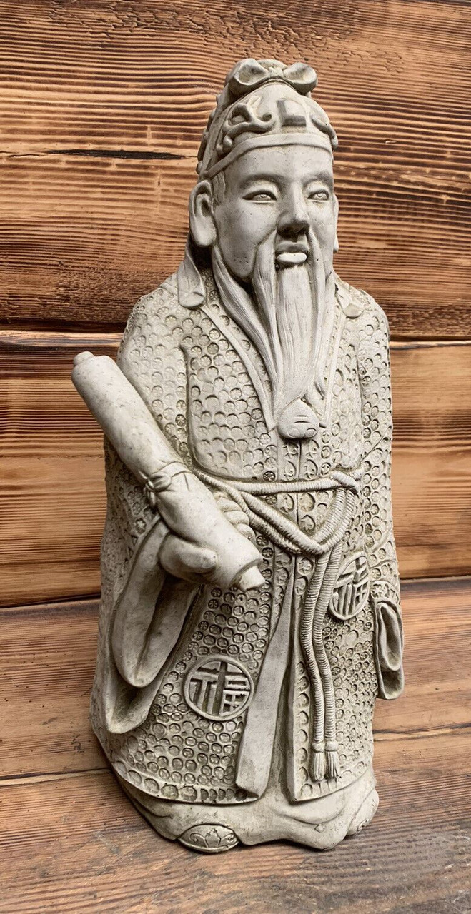 STONE GARDEN LARGE CHINESE JAPANESE CONFUCIUS MAN ORIENTAL GIFT ORNAMENT 