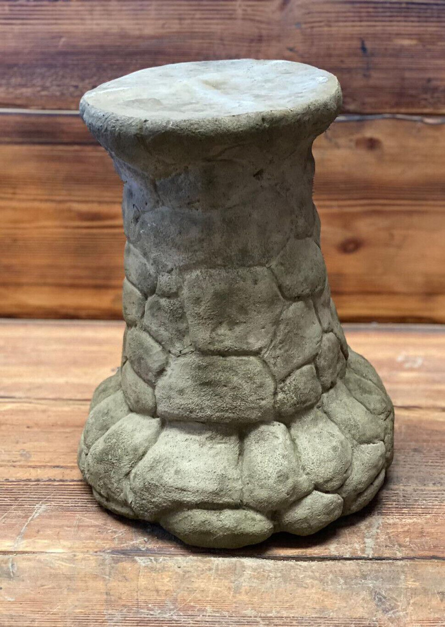 STONE GARDEN BRICK/STONE EFFECT LEAF DETAILED BIRD BATH + BIRD STATUE ORNAMENT