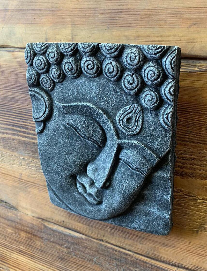 STONE GARDEN BUDDHA ORIENTAL WALL PLAQUE HANGING  GIFT ORNAMENT