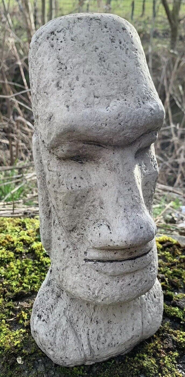 STONE GARDEN EASTER ISLAND HEAD/MOAI/TIKI CONCRETE ORNAMENT