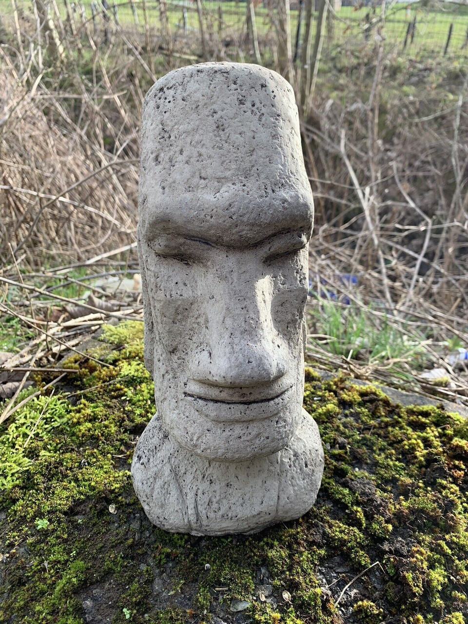 STONE GARDEN EASTER ISLAND HEAD/MOAI/TIKI CONCRETE ORNAMENT