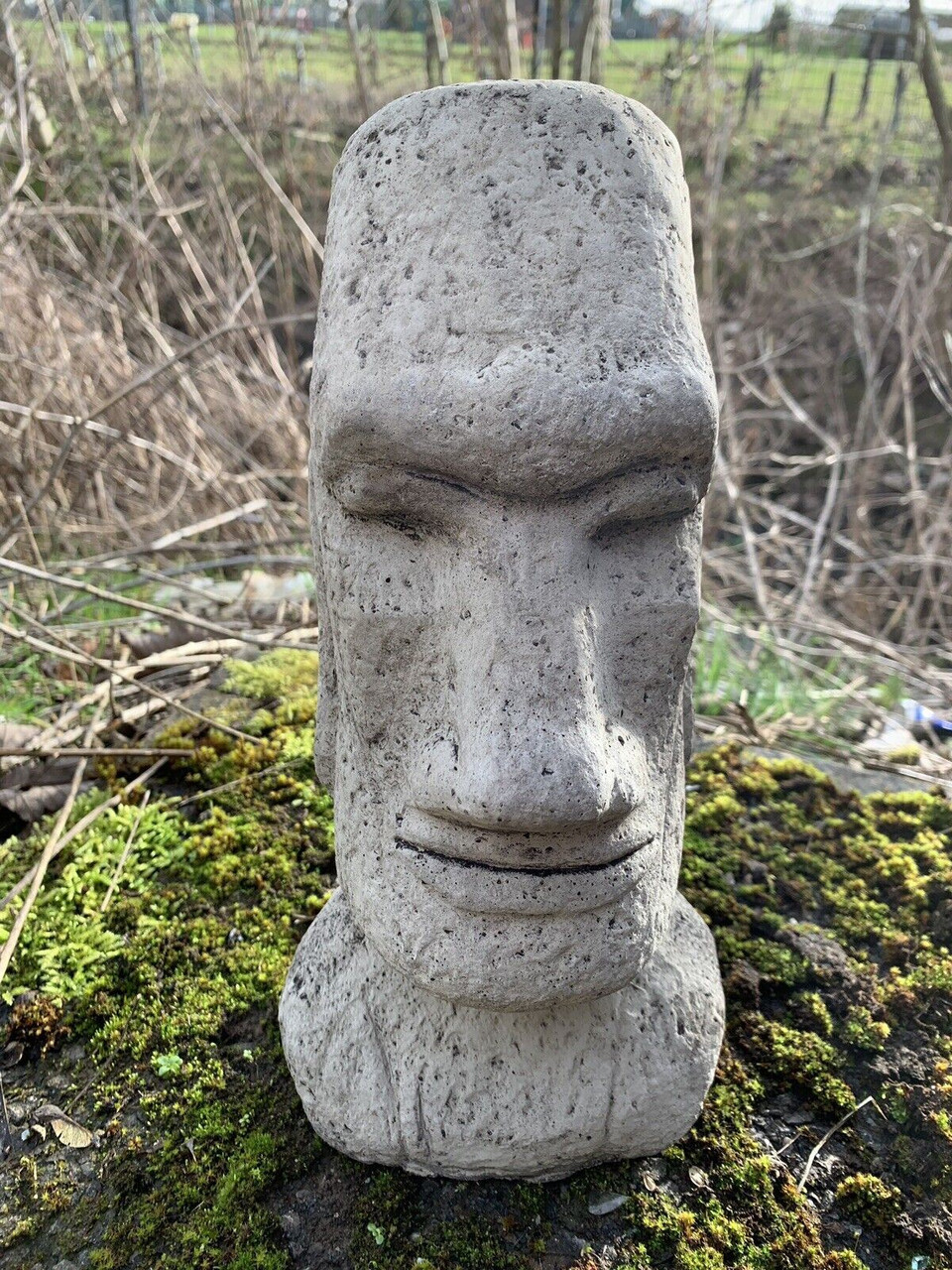 STONE GARDEN EASTER ISLAND HEAD/MOAI/TIKI CONCRETE ORNAMENT