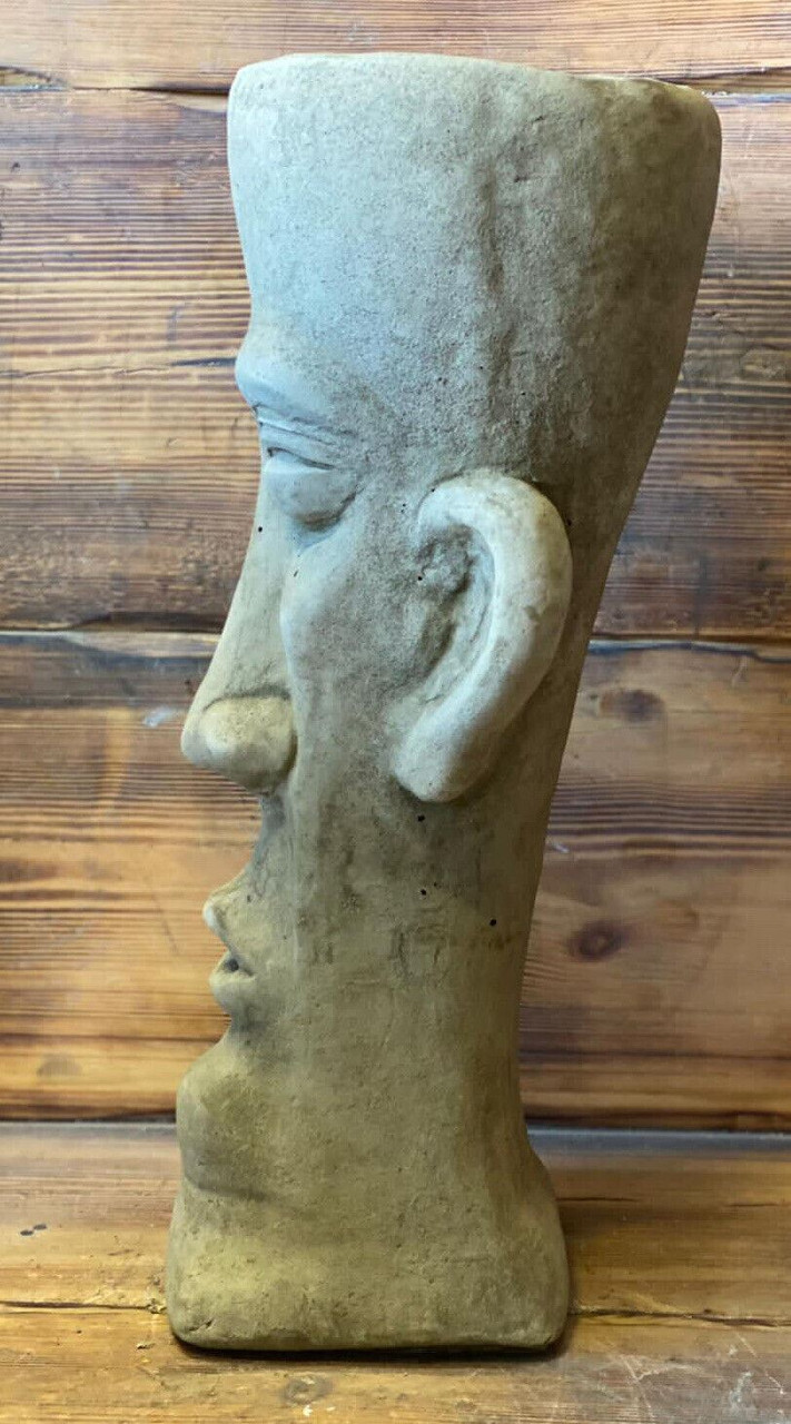 STONE GARDEN EASTER ISLAND HEAD PLANT POT PLANTER/MOAI/TIKI CONCRETE ORNAMENT