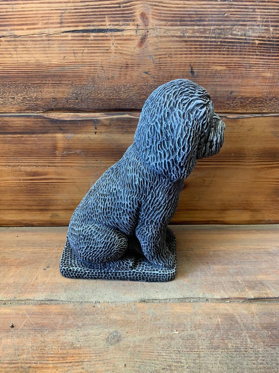 STONE GARDEN DETAILED COCKAPOO POODLE DOG GIFT  STATUE ORNAMENT