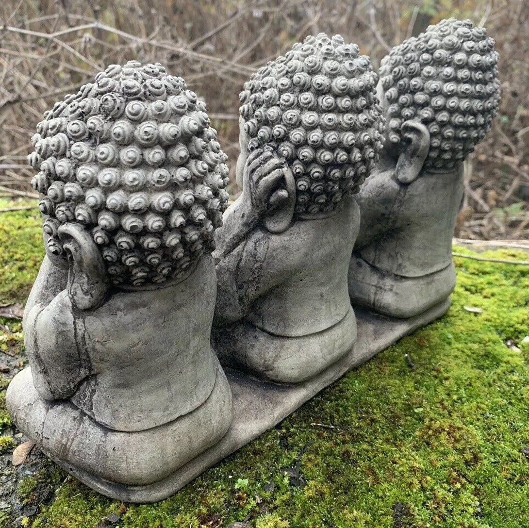 STONE GARDEN SEE HEAR SPEAK NO EVIL BUDDHA  CUTE ORNAMENTS