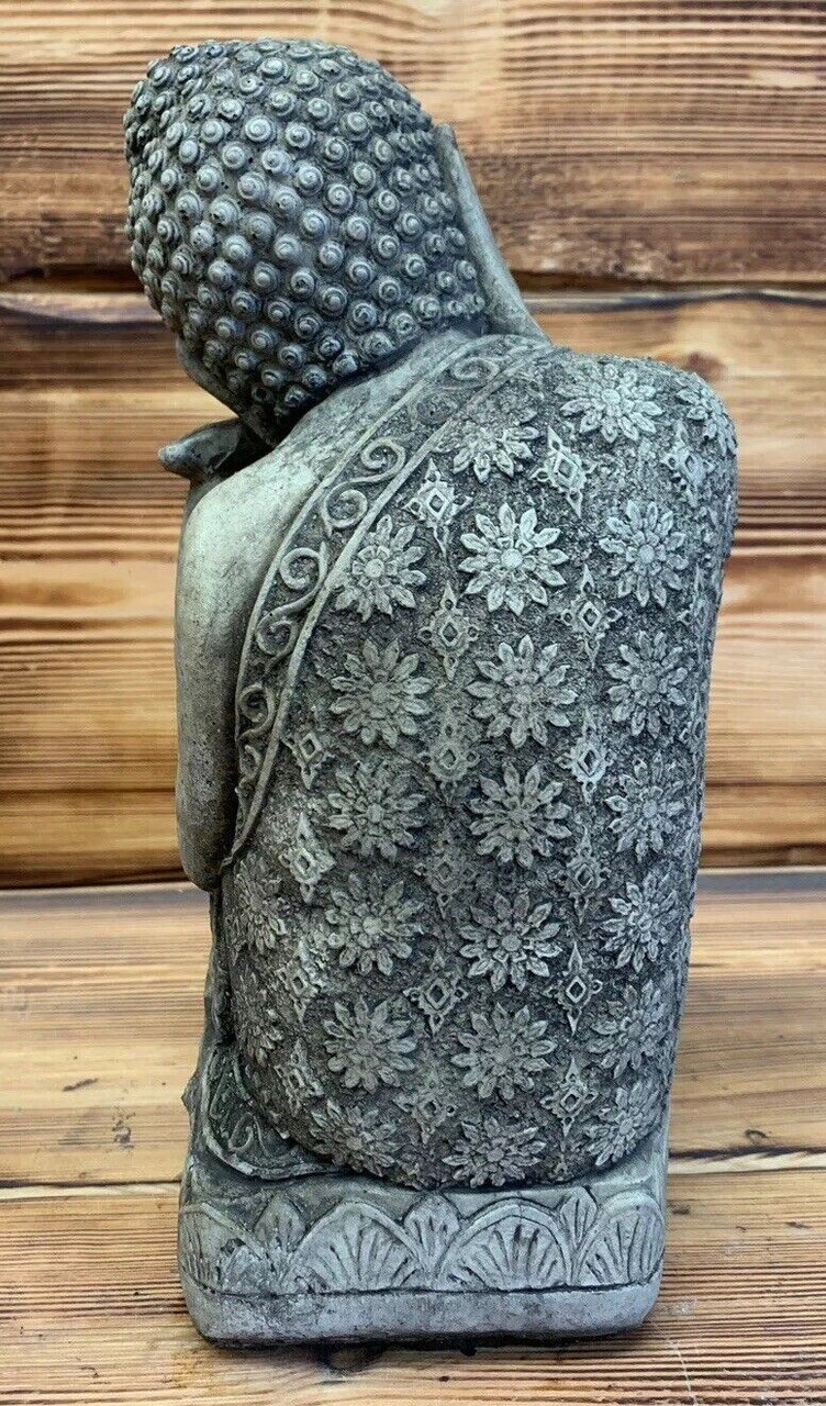 STONE GARDEN SLEEPING WELSH BUDDHA STATUE HAND CAST  ORNAMENT