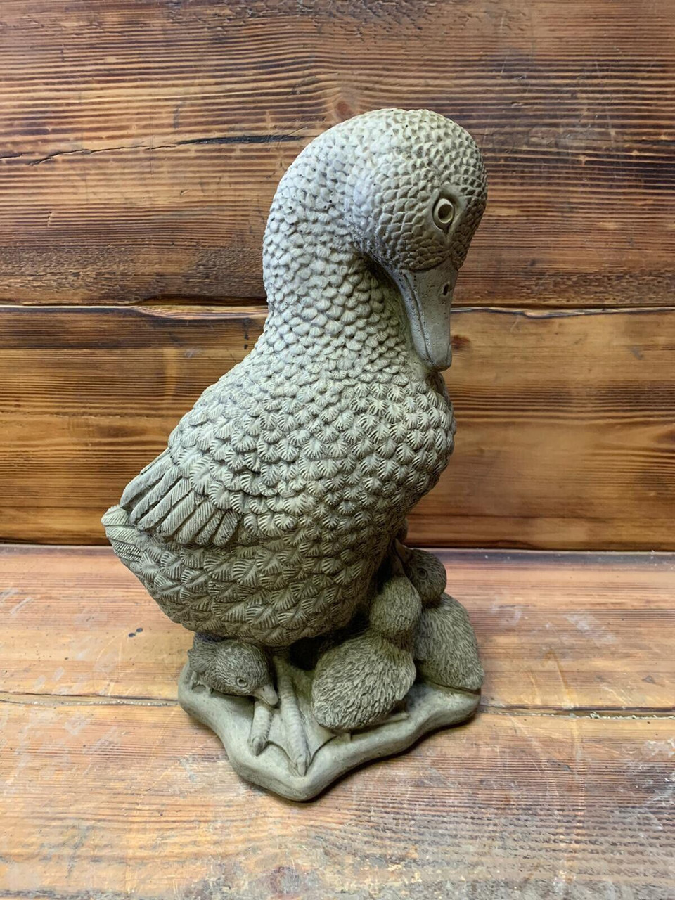 STONE GARDEN CUTE DUCK FAMILY STATUE POULTRY  GIFT ORNAMENT