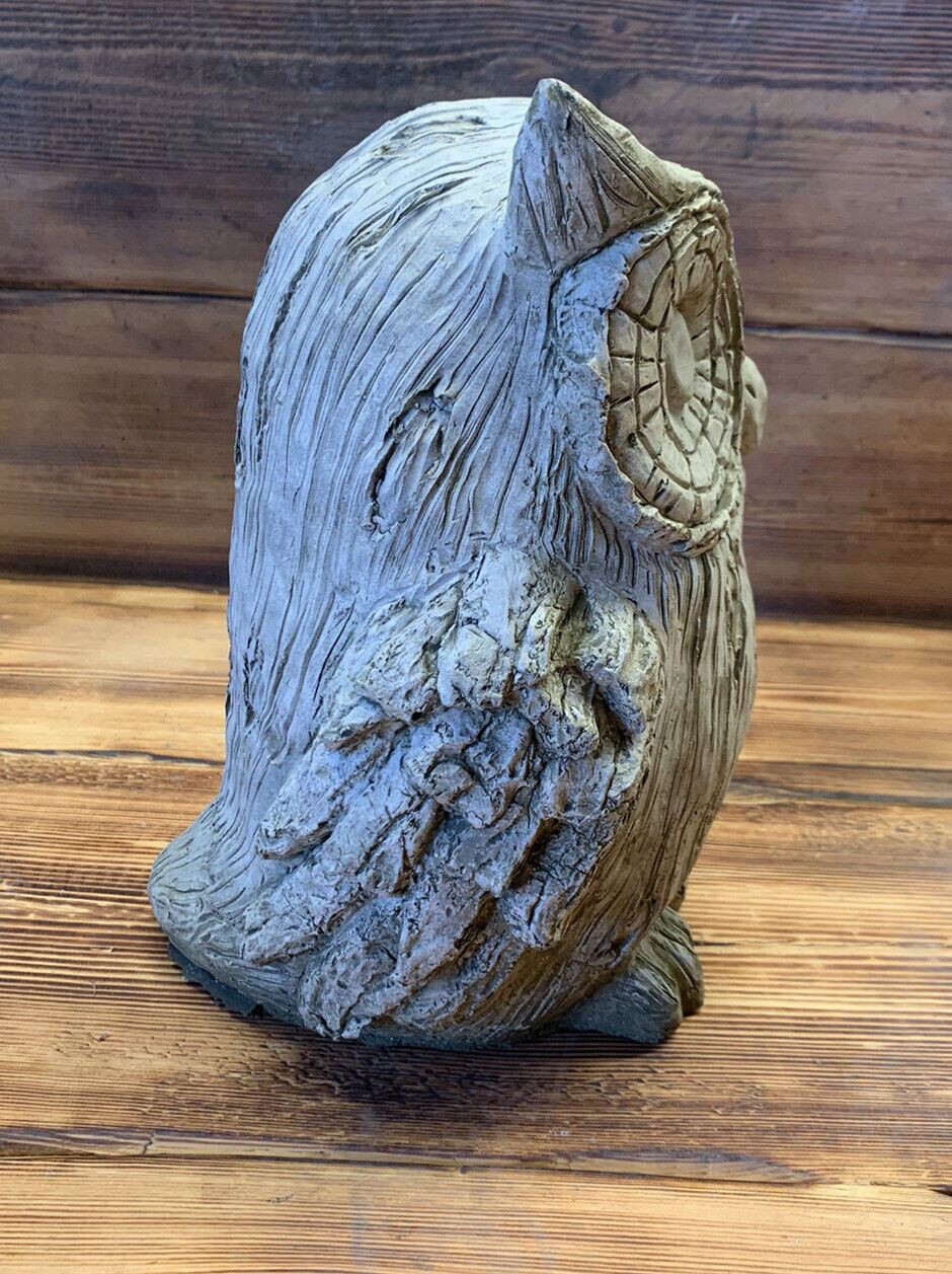 STONE GARDEN LARGE OWL STATUE  GIFT ORNAMENT